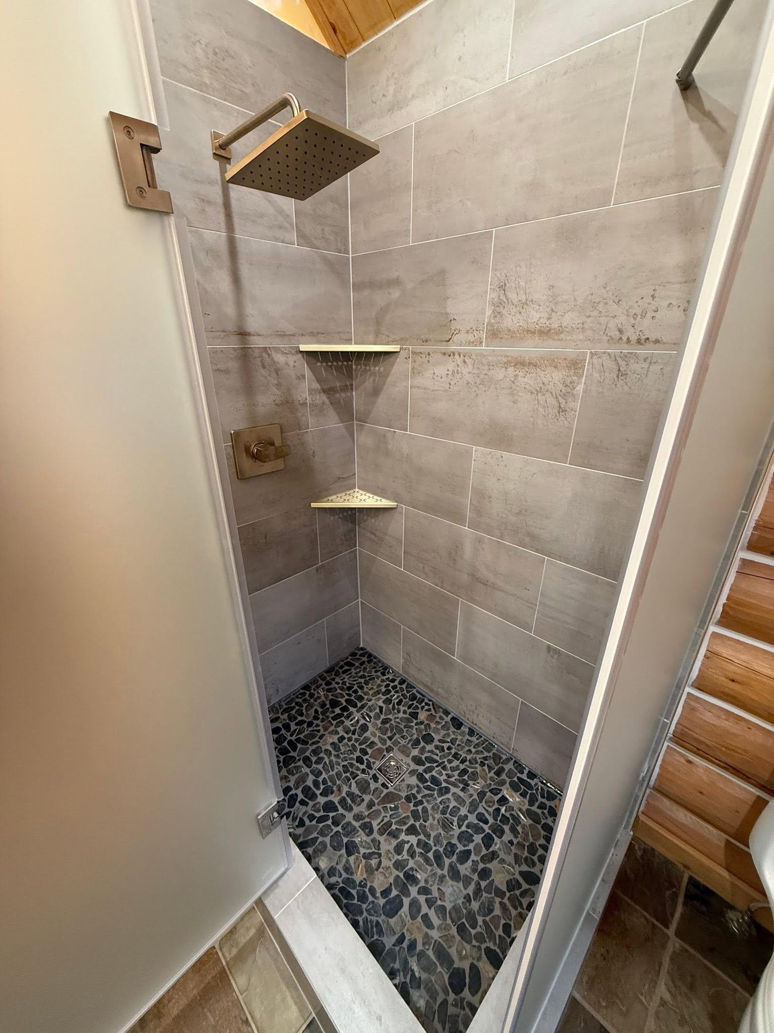 Finished custom tile shower remodel